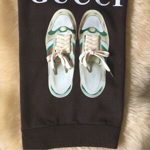 Brown Graphic Sweatshirt with Sneaker Design